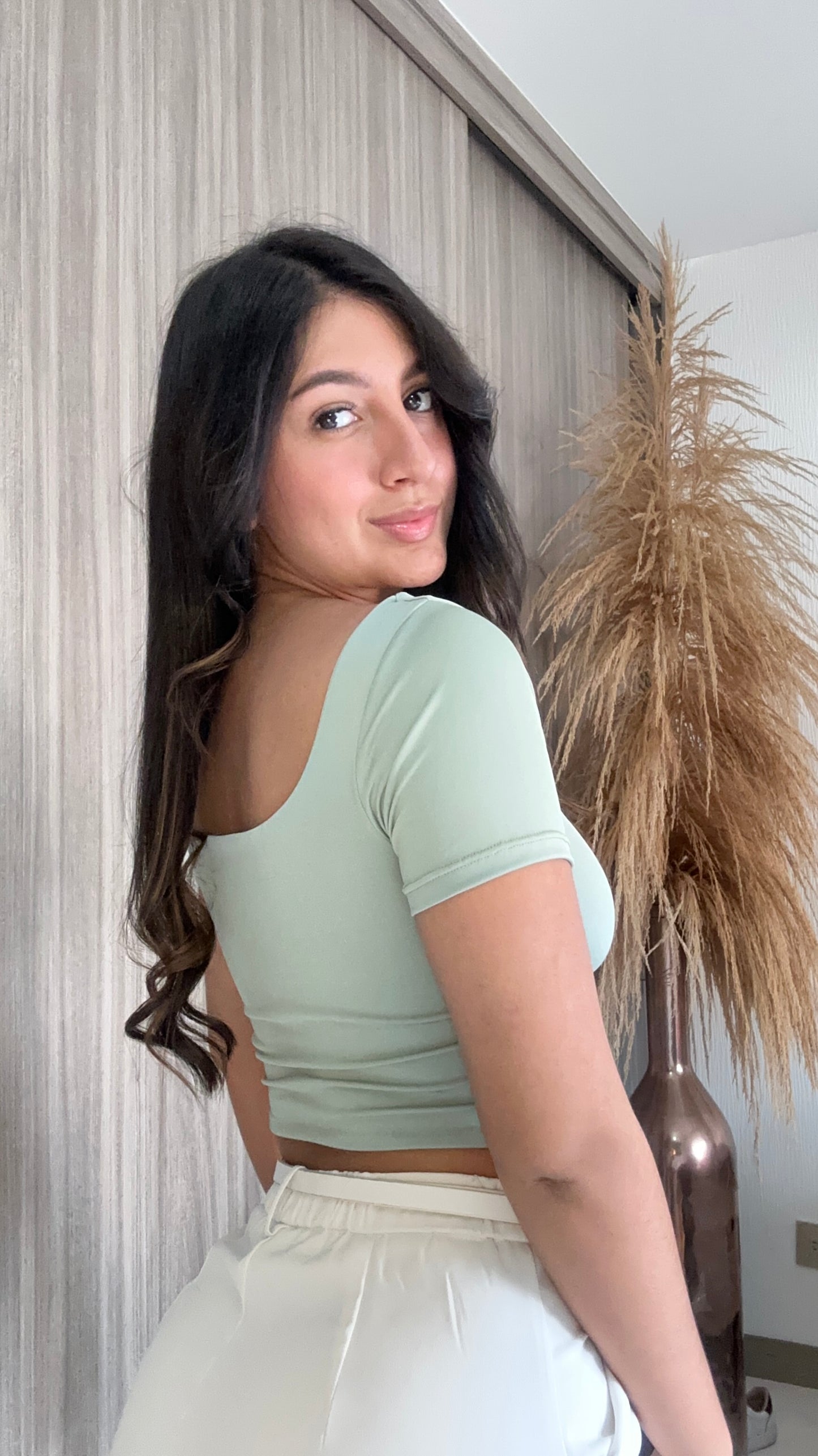 Crop top cuello cuadrado