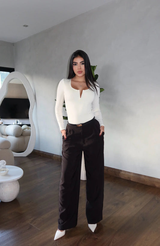 Body manga larga sin escote