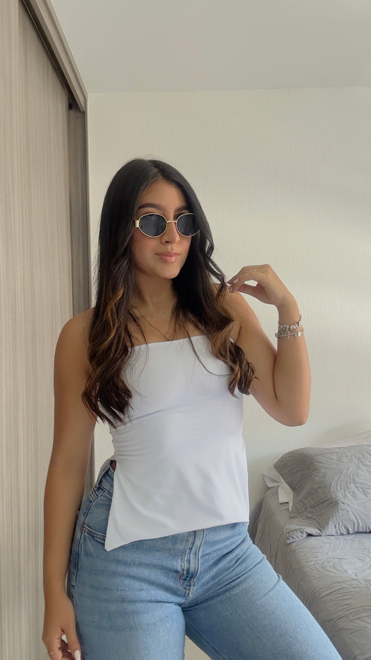 Blusa straple abertura laterales