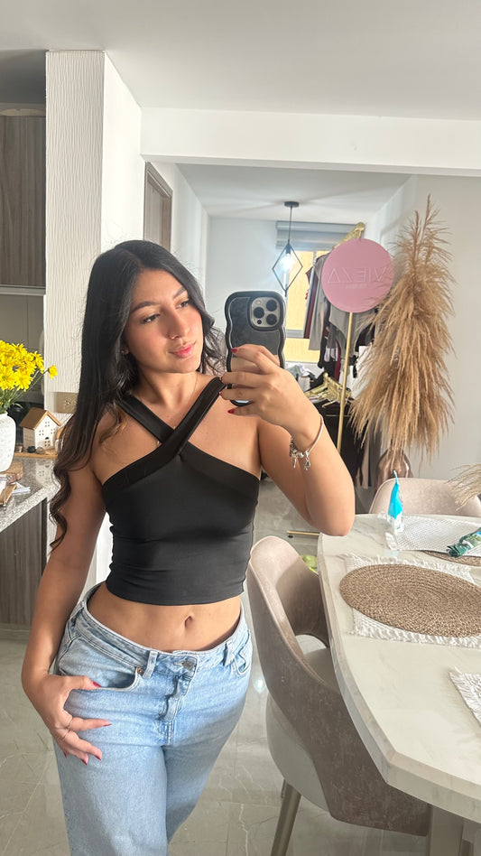 Crop top tiras cruzadas